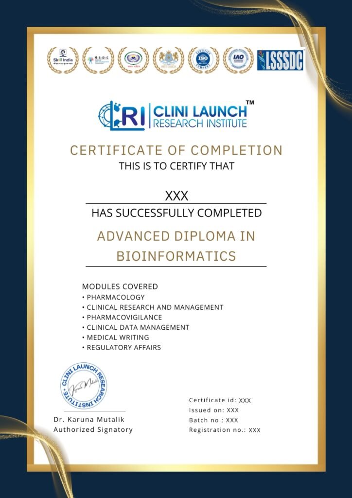 Clinilaunch bioinformatics Certificates
