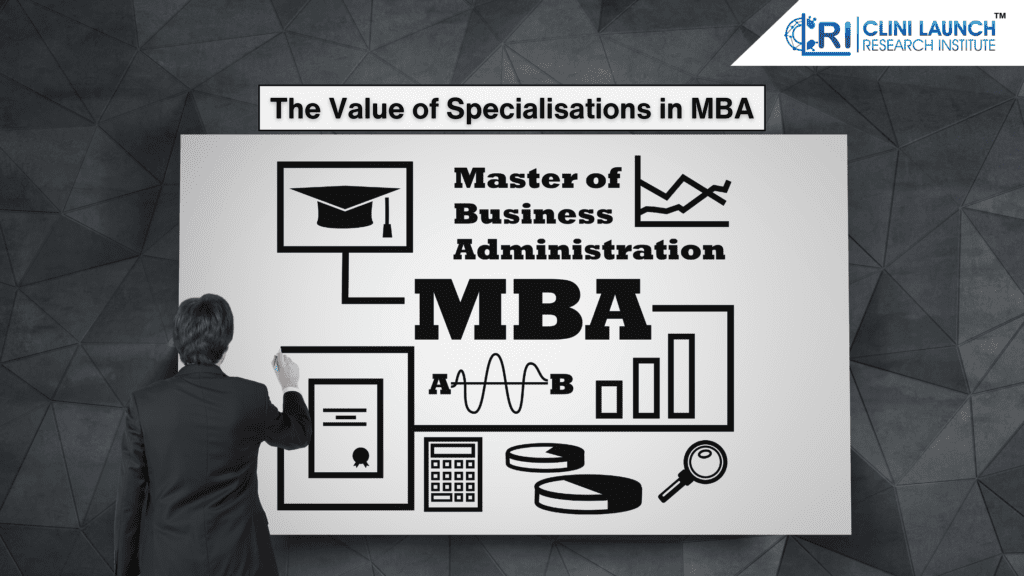 The picture represents the value of specialisations in MBA Health Management. 