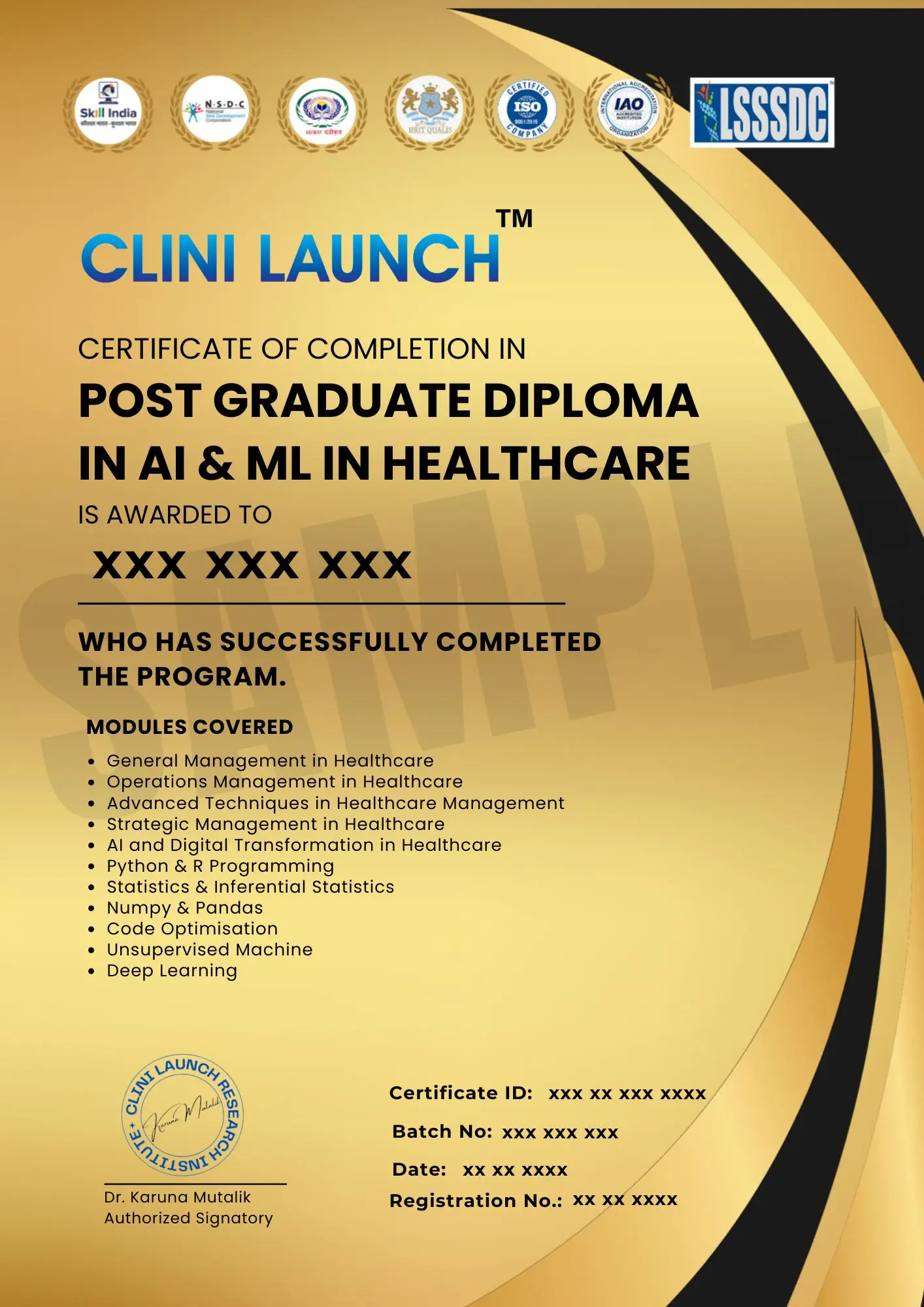 PG DIPLOMA AI AND ML HEALTHCARE