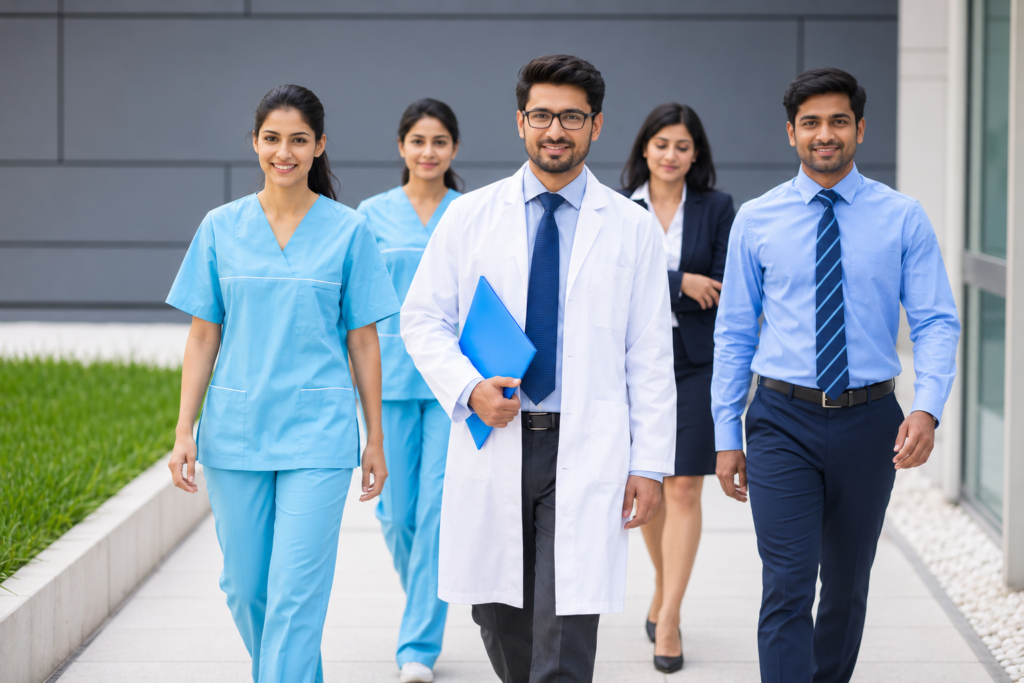 Healthcare Industry Kochi — professionals working in a clinical research and healthcare career hub