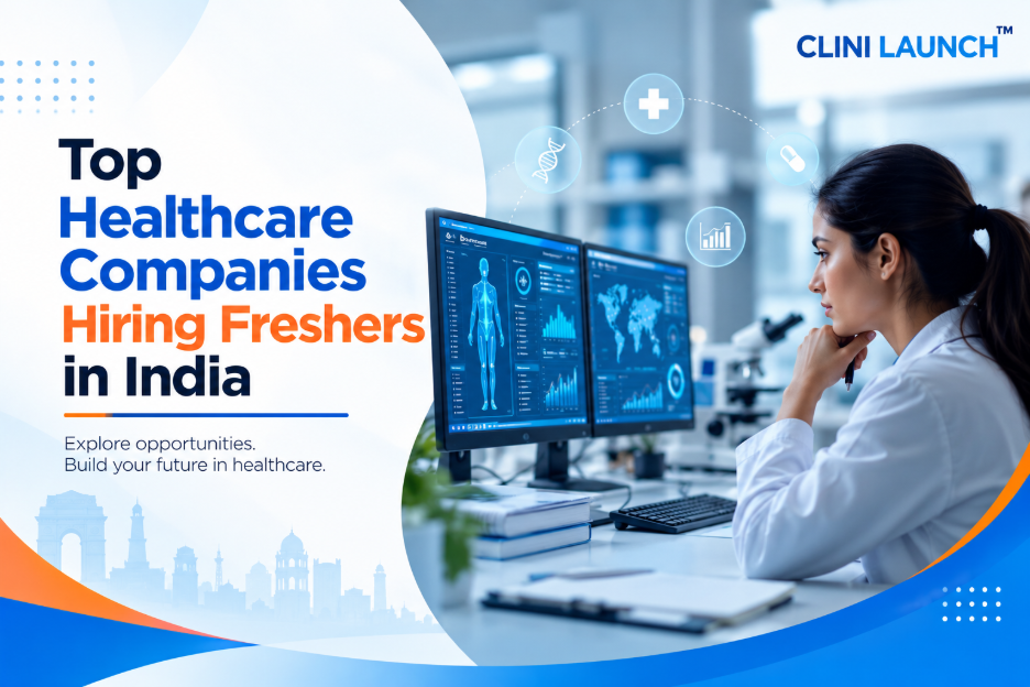 Healthcare companies hiring freshers in India across pharmaceuticals, clinical research, diagnostics, health-tech, and healthcare services